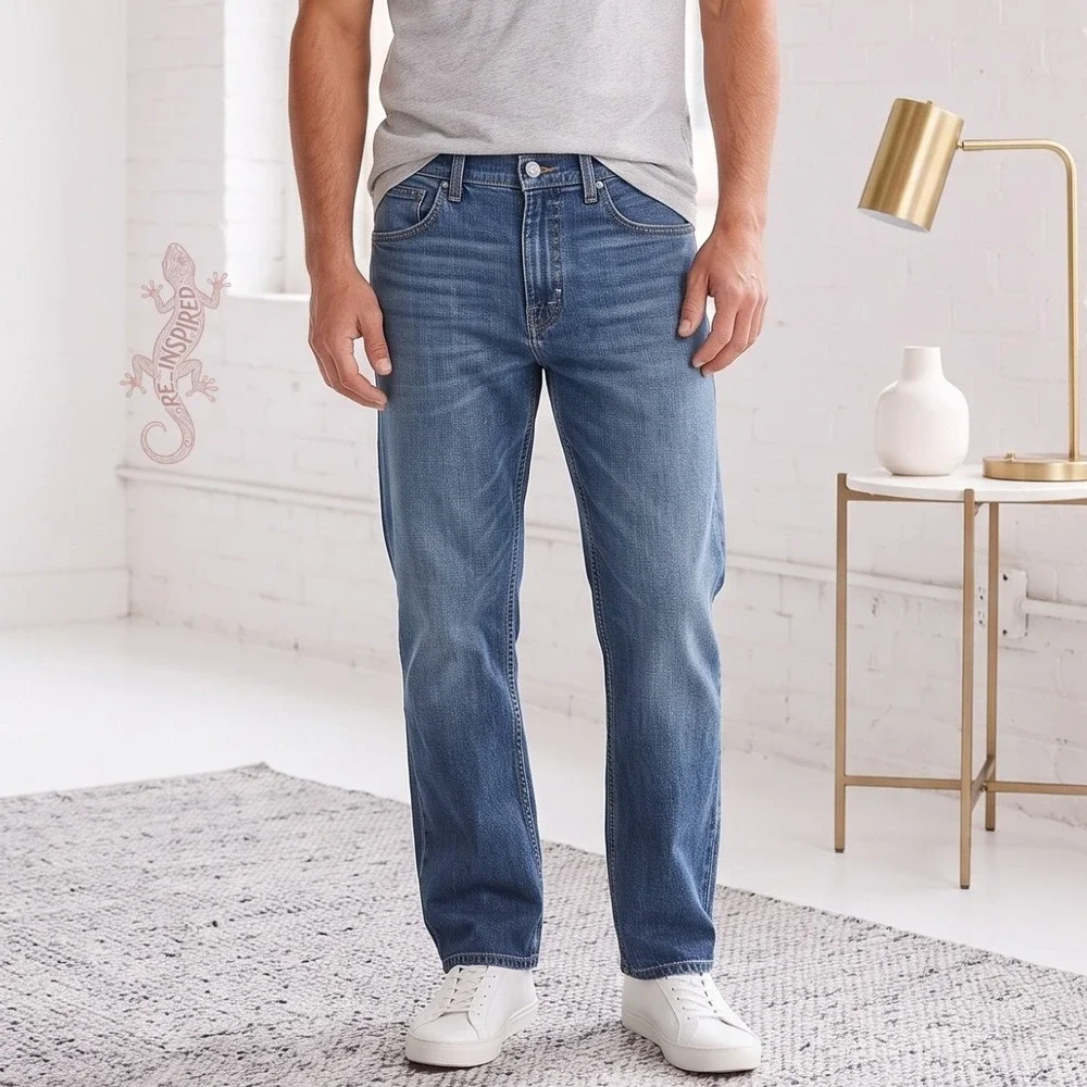 Lucky Brand 121 Slim Straight Mens W33 L30 Blue Denim Jeans Casual Workwear Core